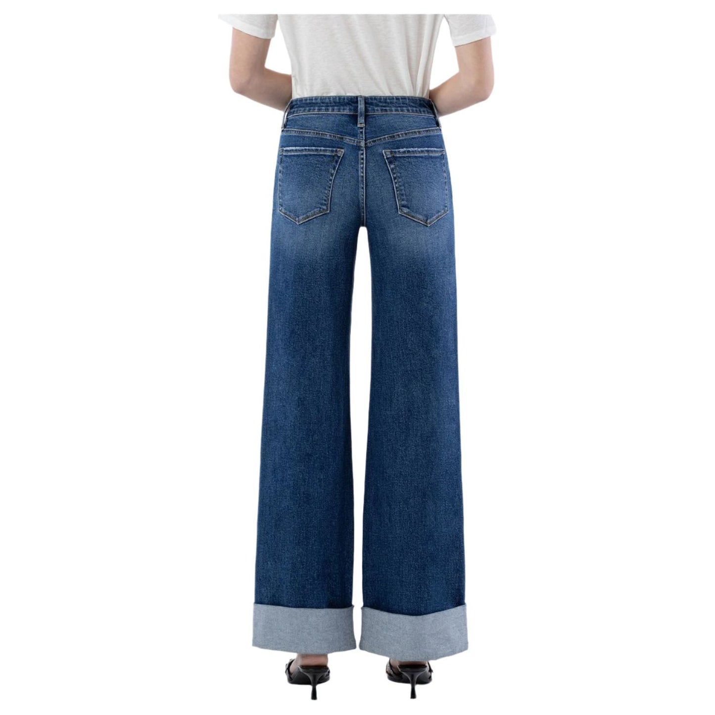 Women's Vervet High Rise Double Cuffed Wide Leg Jeans LV1830 - Crazy House Western Wear