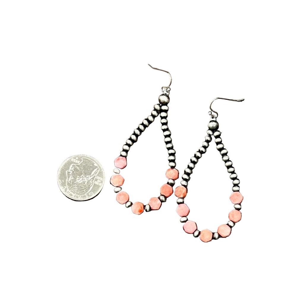 Women's Isac 2.7" Long Handmade Navajo Hexa Gemstone Earrings 