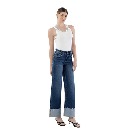 Women's Lovervet High Rise Cuffed Wide Leg Jeans LV1664