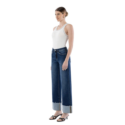 Women's Lovervet High Rise Cuffed Wide Leg Jeans LV1664