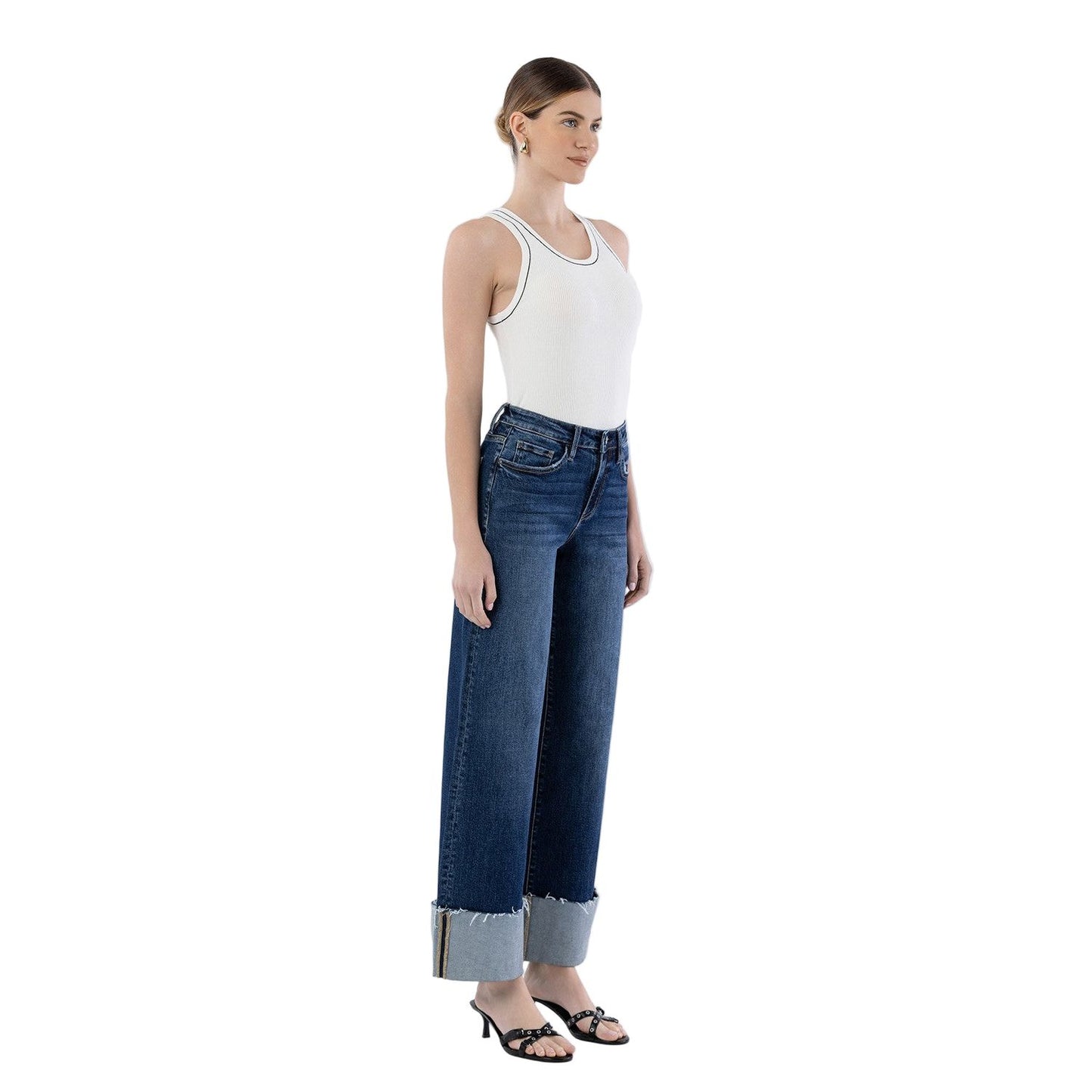 Women's Lovervet High Rise Cuffed Wide Leg Jeans LV1664