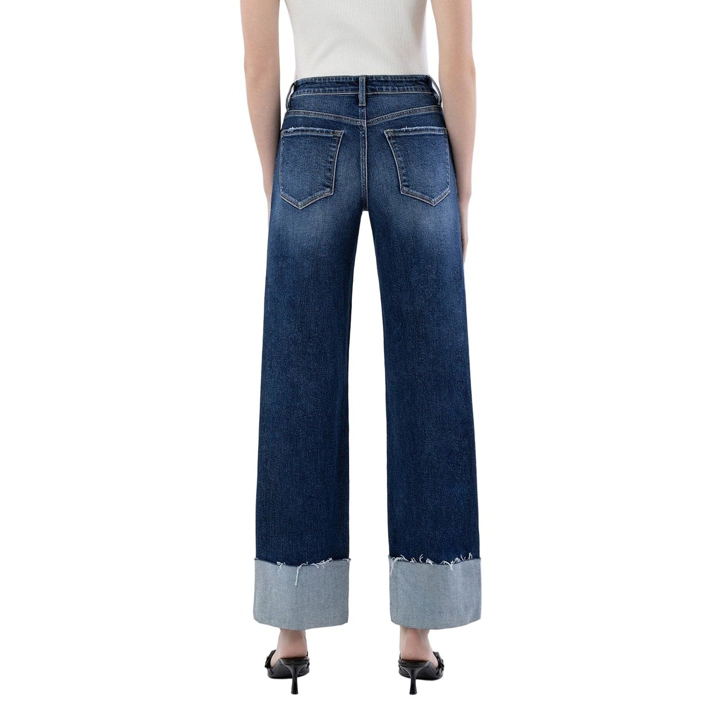 Women's Lovervet High Rise Cuffed Wide Leg Jeans LV1664