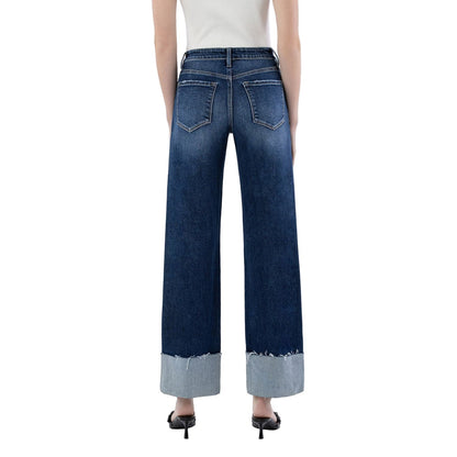 Women's Lovervet High Rise Cuffed Wide Leg Jeans LV1664