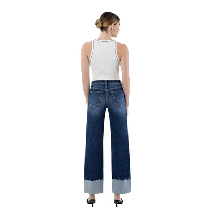 Women's Lovervet High Rise Cuffed Wide Leg Jeans LV1664