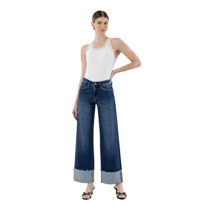 Women's Lovervet High Rise Cuffed Wide Leg Jeans LV1664