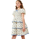 Girl's Hayden Floral Tiered Smocked Contrast Bow Dress GY9535