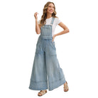 Women's Wide-leg Denim Overall Jumpsuit SW919 - Crazy House Western Wear
