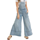 Women's Wide-leg Denim Overall Jumpsuit SW919 - Crazy House Western Wear