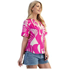 Women's Abstract Print Button Down Blouse TE1221 - Crazy House Western Wear