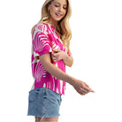 Women's Abstract Print Button Down Blouse TE1221 - Crazy House Western Wear