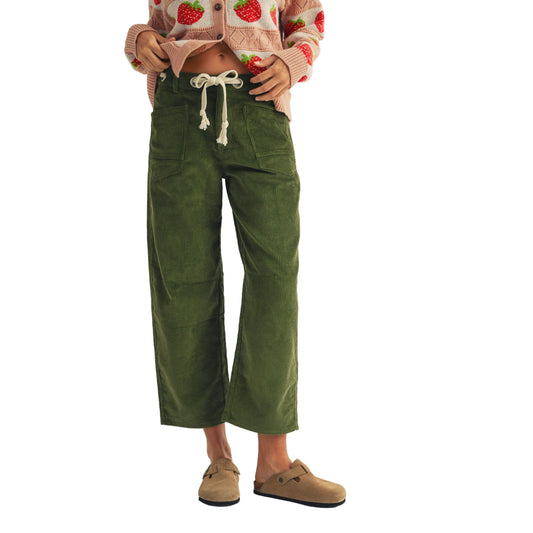 Women's Corduroy Relaxed Pocket Rope String Pants DB1020-16