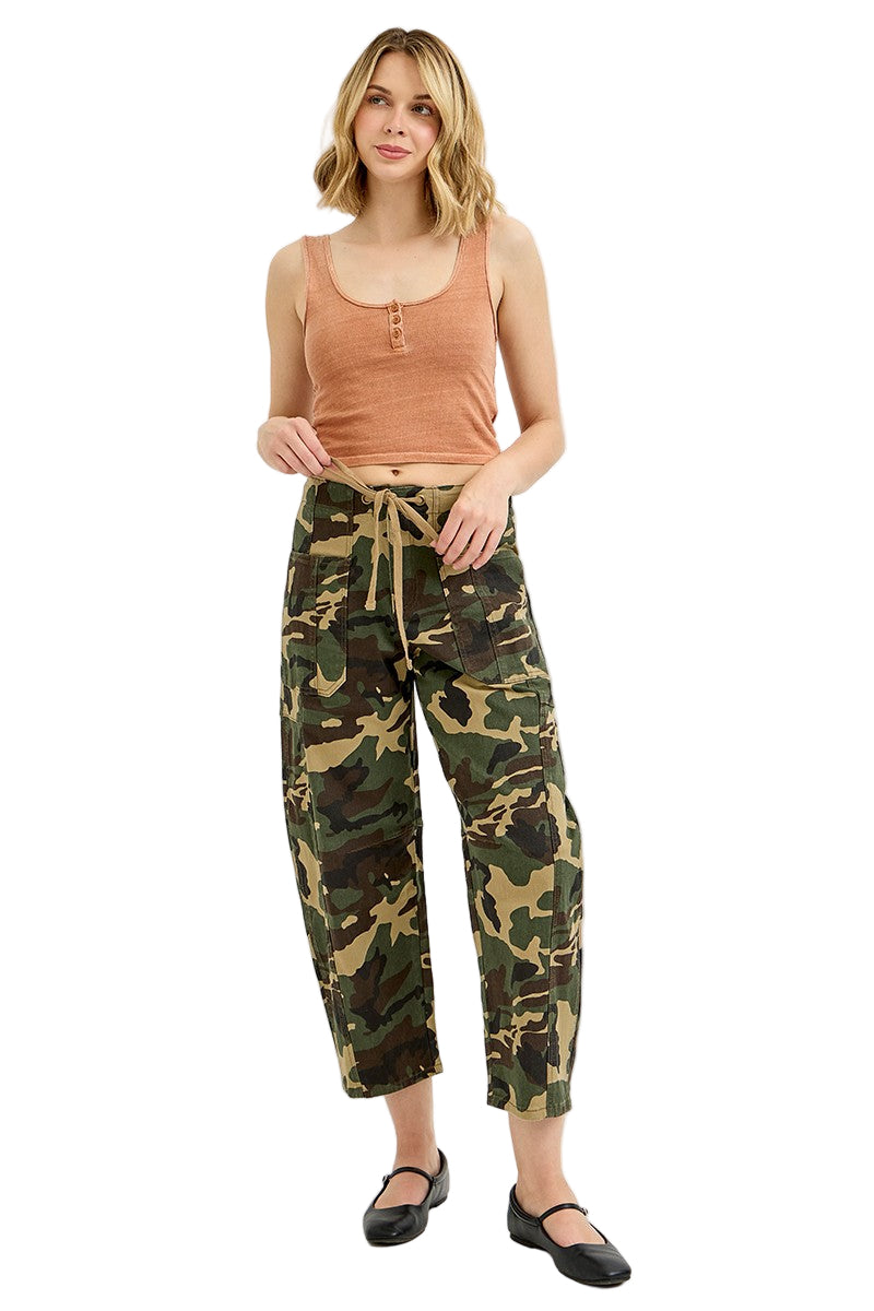Women's Risen Camo  Mid Rise Barrell Slung Pants PG21258