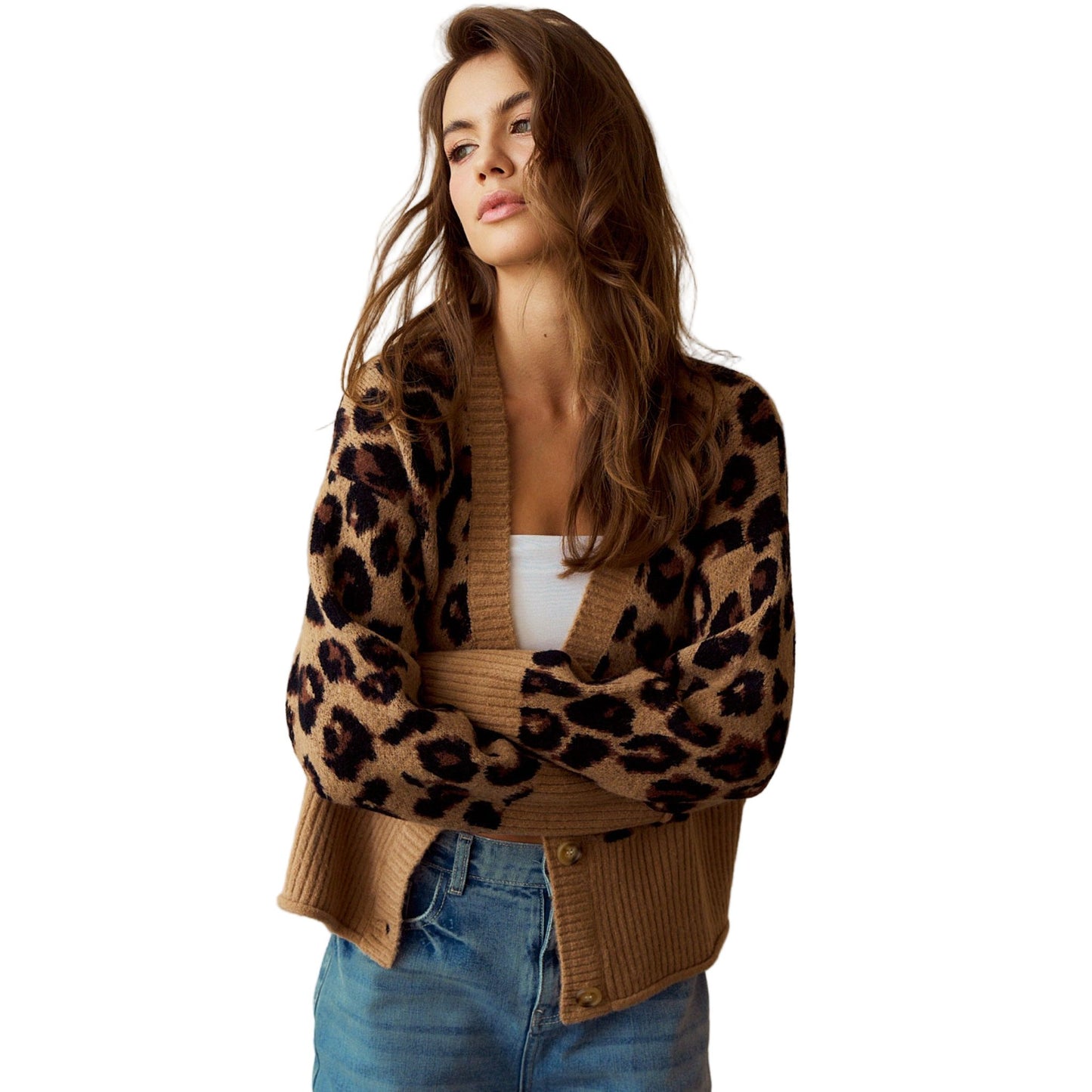 Women's Leopard Loose Fit Cardigan DJ1285-02