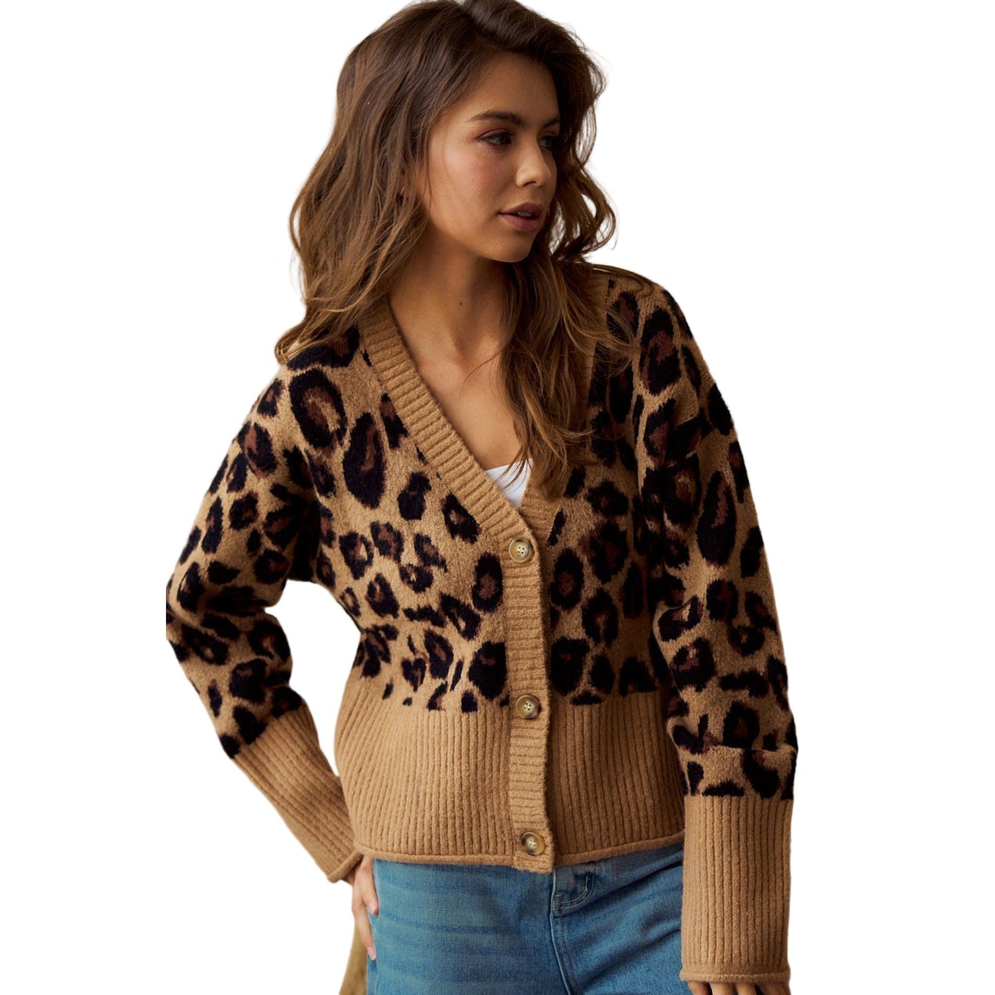Women's Leopard Loose Fit Cardigan DJ1285-02