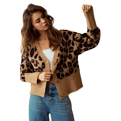Women's Leopard Loose Fit Cardigan DJ1285-02