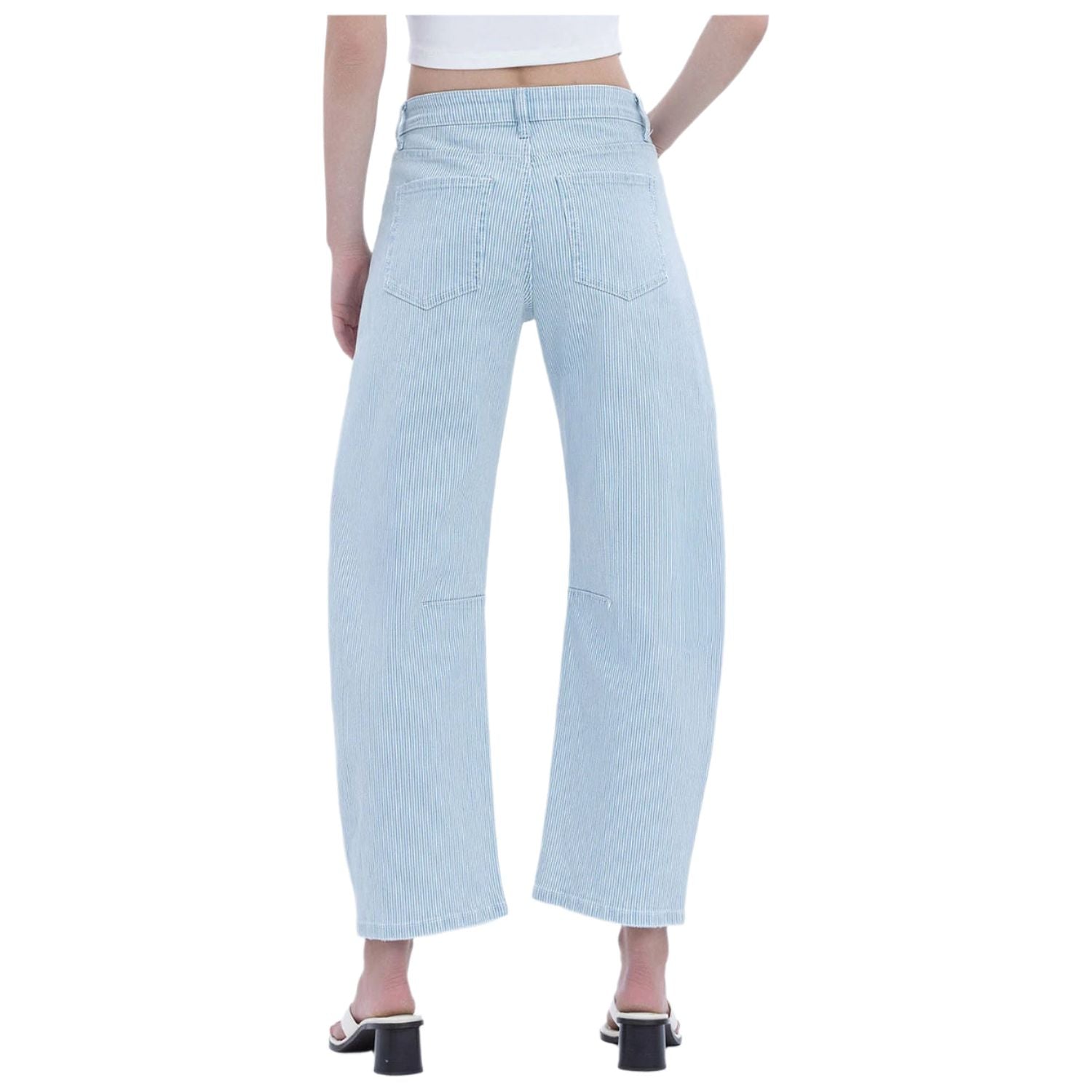 Women's Super High Rise Striped Barrel Leg Jeans V3680STR - Crazy House Western Wear