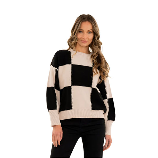 Women's Relaxed Fit Pullover Sweater With Dropped Shoulder ET6271