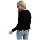 Women's Black and White Knit Sweater TE1330 - Crazy House Western Wear