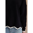Women's Black and White Knit Sweater TE1330 - Crazy House Western Wear