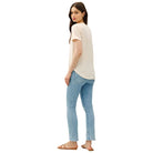 Women's Linen Basic V-Neck Short Sleeve T-shirt 19323 - Crazy House Western Wear