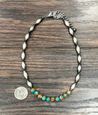 Women's Isac Handmade 15" Elongated Navajo Gemstone Necklace 739661