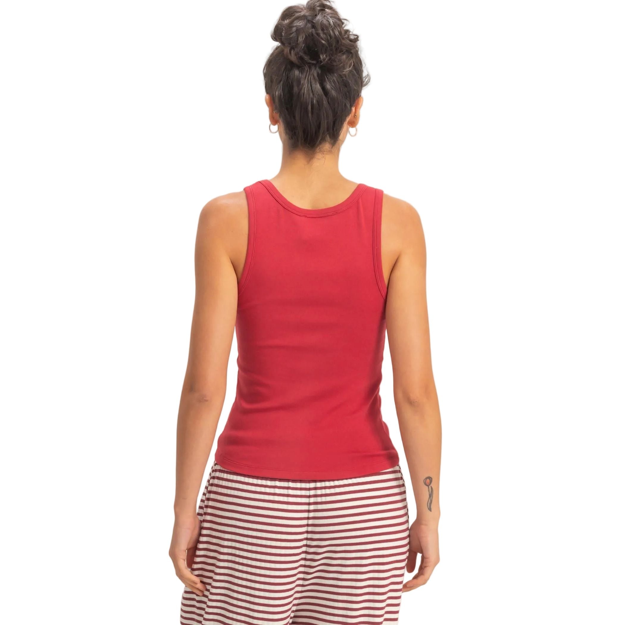 Women's Red Scoop Neck Tank Top DZ26A398-DR