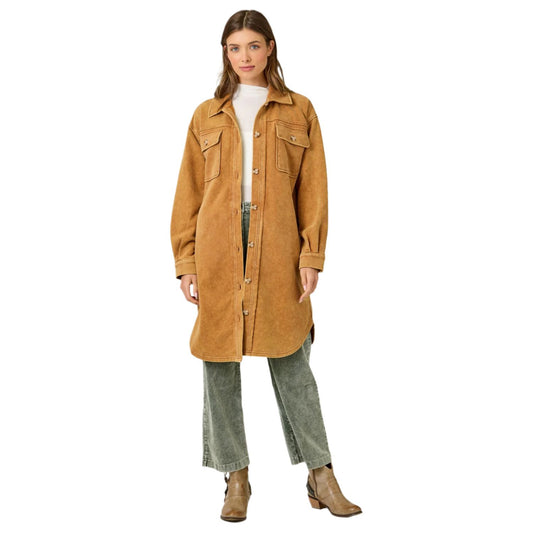 Women's Washed Terry Long Jacket 61231