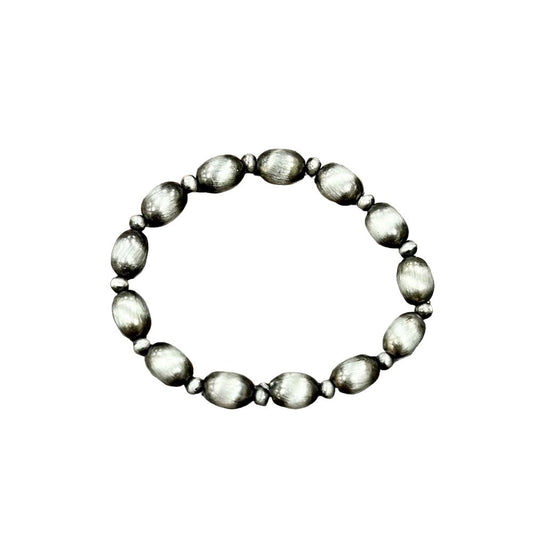 Women's Isac Handmade 10mm Oval Navajo Bead Stretch Bracelet