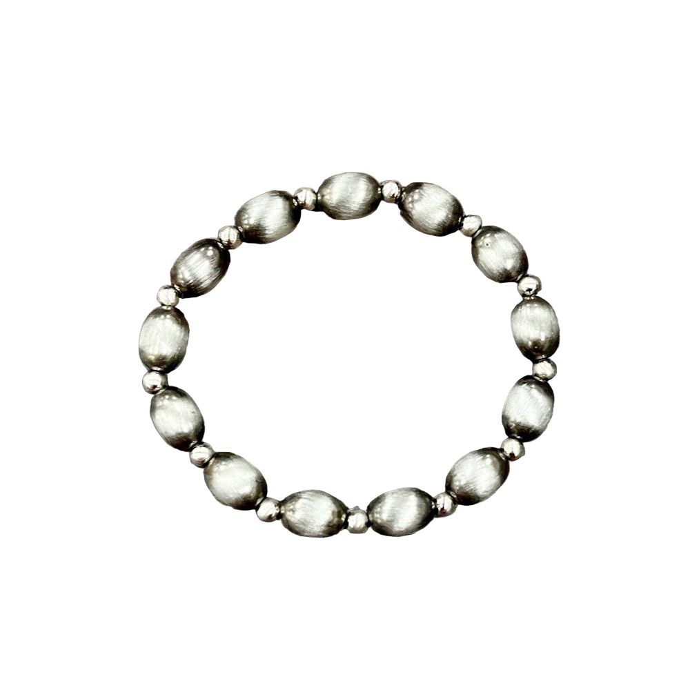 Women's Isac Handmade 10mm Oval Navajo Bead Stretch Bracelet 