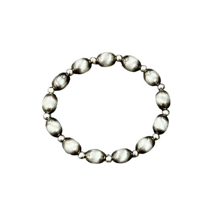 Women's Isac Handmade 10mm Oval Navajo Bead Stretch Bracelet 