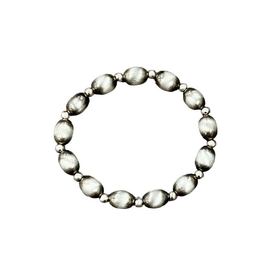 Women's Isac Handmade 10mm Oval Navajo Bead Stretch Bracelet 