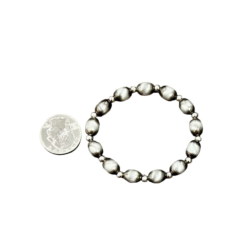 Women's Isac Handmade 10mm Oval Navajo Bead Stretch Bracelet 