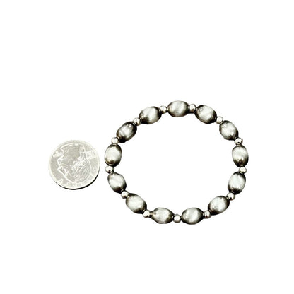 Women's Isac Handmade 10mm Oval Navajo Bead Stretch Bracelet 