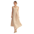 Women's Front Pleat Detail Solid Mix Match Dress G14402-DRESS