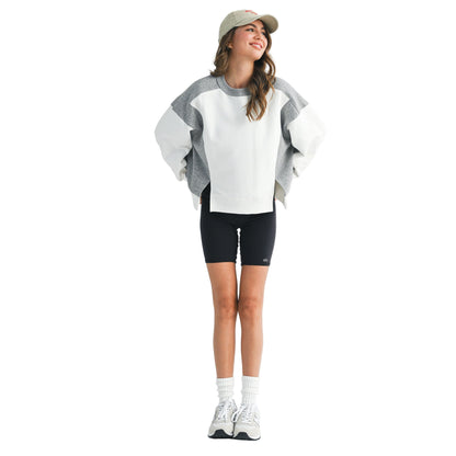Women's Colorblock Terry Pullover Sweatshirt 9106GK