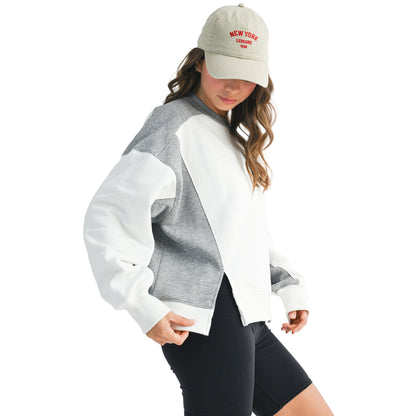 Women's Colorblock Terry Pullover Sweatshirt 9106GK