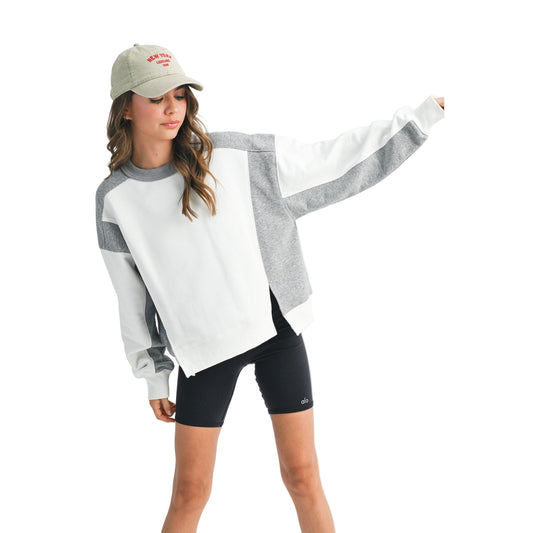 Women's Colorblock Terry Pullover Sweatshirt 9106GK