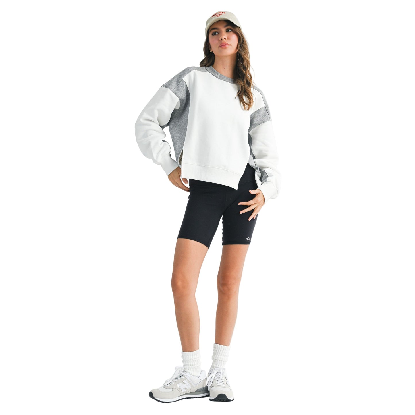 Women's Colorblock Terry Pullover Sweatshirt 9106GK