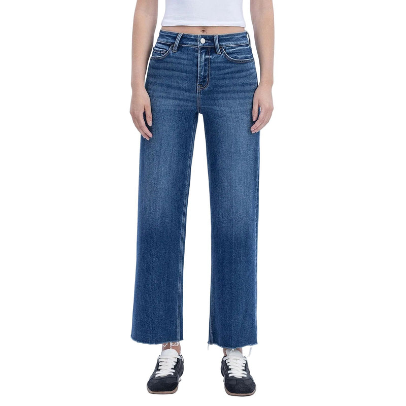 Women's Flying Monkey High Rise Trouser Press Wide Leg Jeans F6327