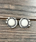 Women's Isac 12mm White Turquoise Stud Earrings 