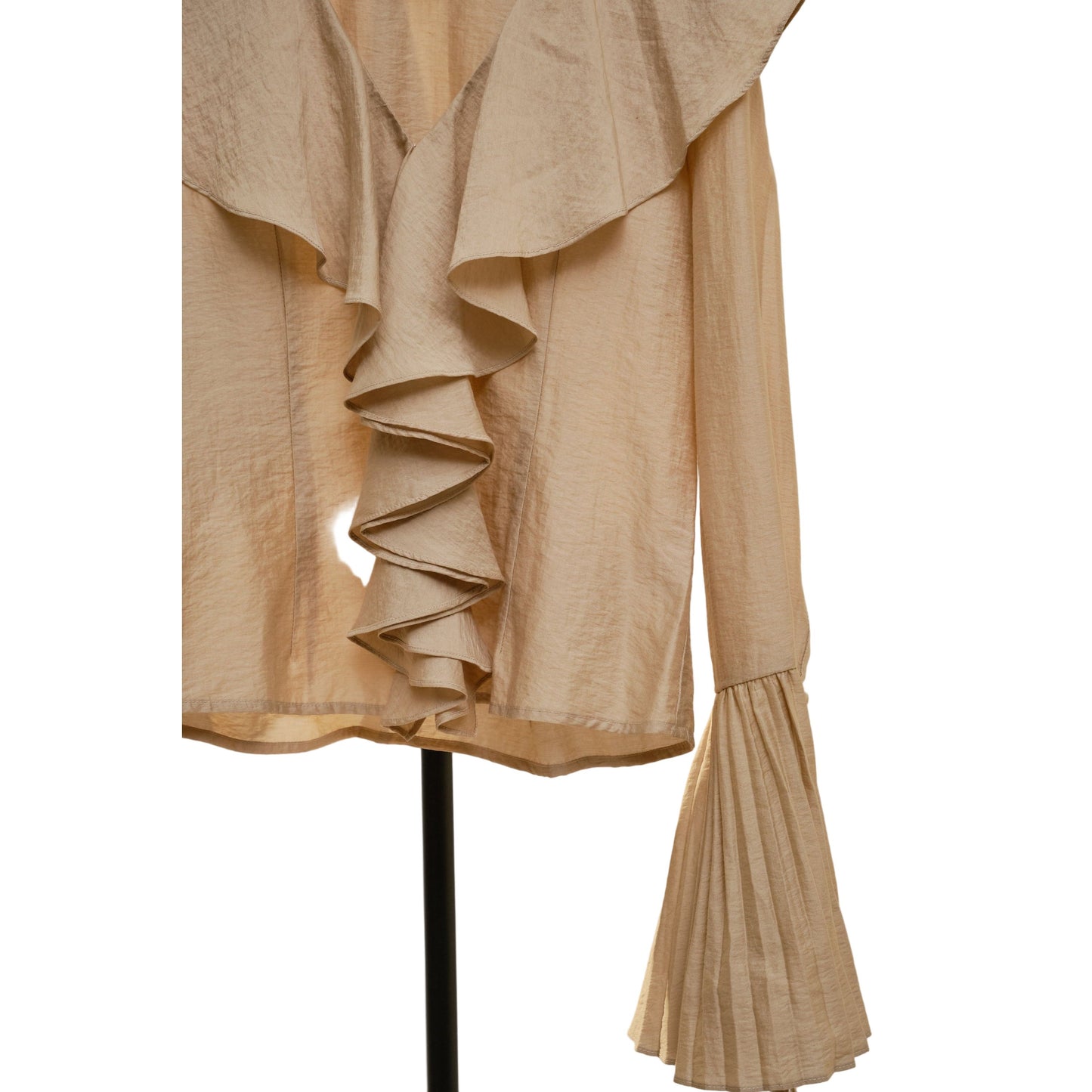 Women's Pleated Ruffle Detail Blouse 37118T