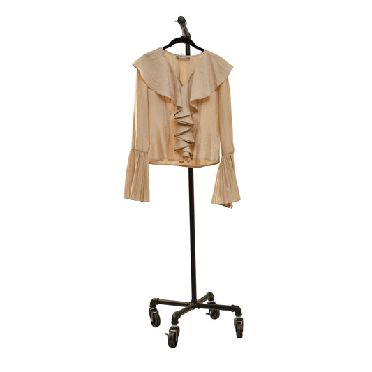 Women's Pleated Ruffle Detail Blouse 37118T