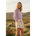 Women's Multi Color Striped Sweatshirt  SNS2022