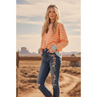 Women's Multi Color Striped Sweatshirt  SNS2022