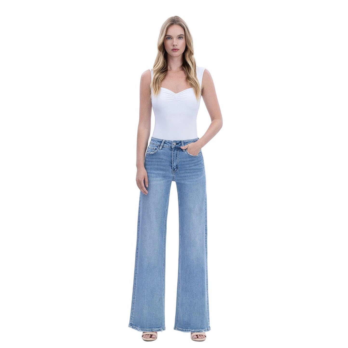 Women's Vervet High Rise Full Length Wide Jeans V3651