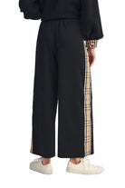 Women's Side Plaid Accent Wide Leg Sweatpants B12965