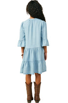 Girls Hayden Washed Button Detail Ruffle Sleeve Tencel GY9054