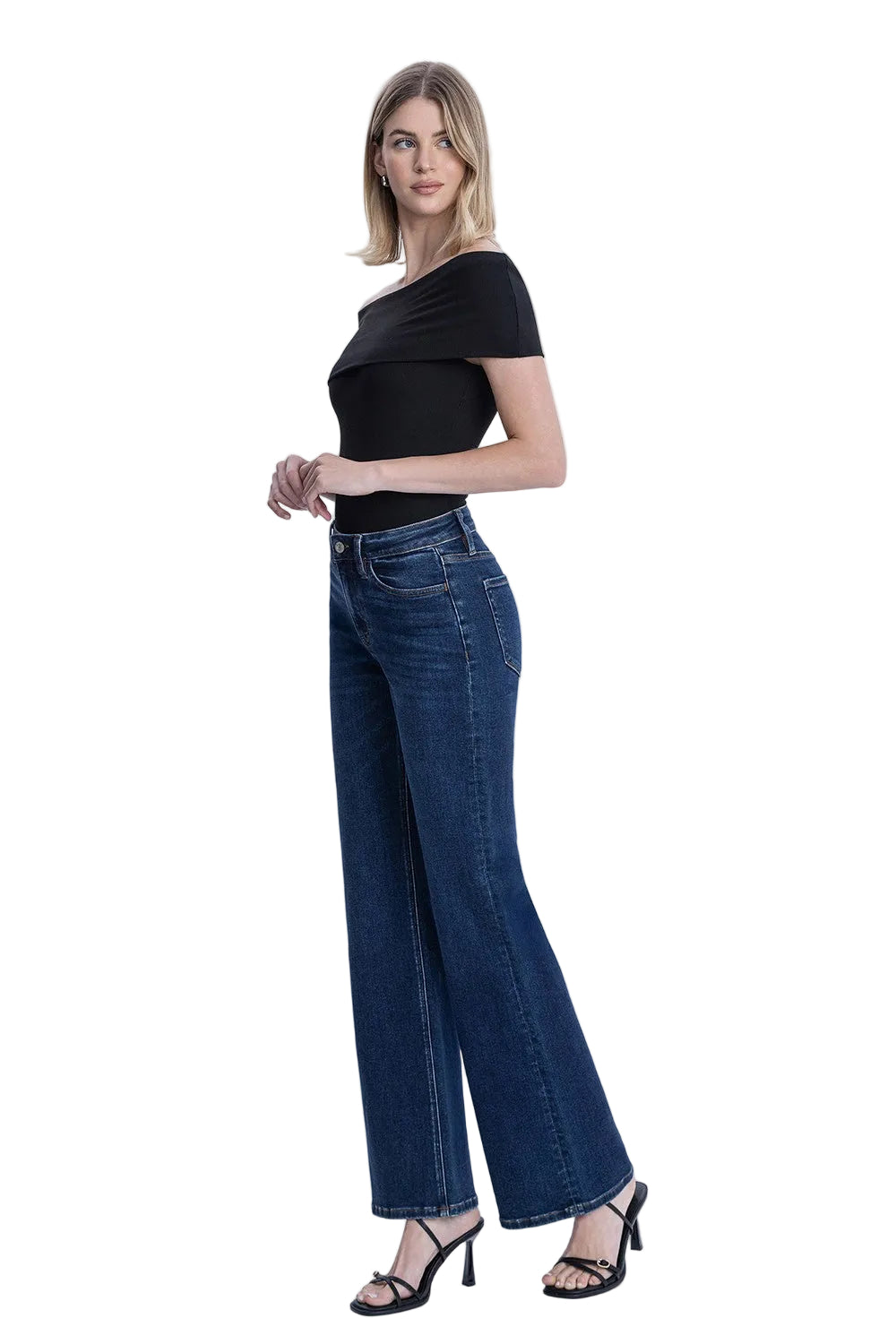 Vervet Women's High Rise Dark Wash Vintage Flare Jeans 