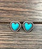 Isac 9mm Heart Stone Stud Earrings 726405-1