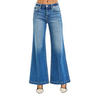 Women's Risen Mid Rise Wide Leg Jeans With Flared Look PWF21447